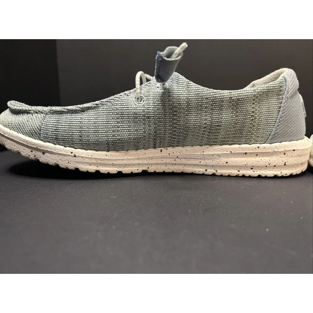 Hey Dude Wendy Sport Mesh Shoes Women Size 7 Light Blue Casual Relaxed Slip On